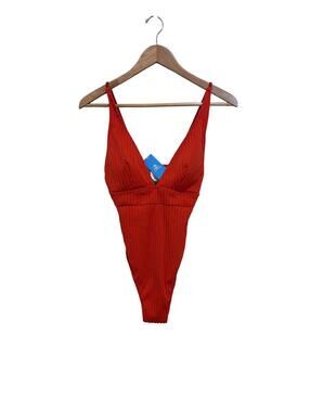Cupshe Orange One Piece Deep V Swimsuit with Removable Padding Size Medium